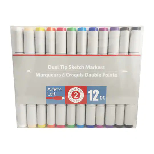 12 Color Dual Tip Sketch Markers by Artist's Loft