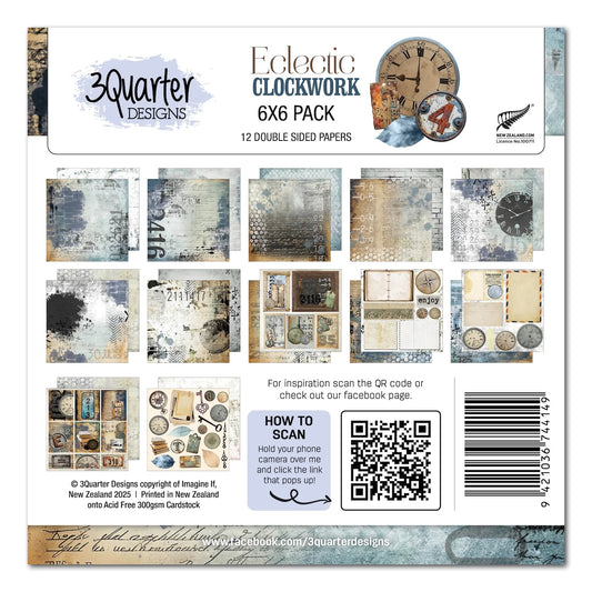 3 Quarter | Eclectic Clockwork | 6x6 Paper Collection