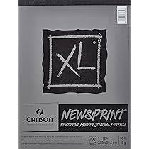 Canson XL Rough Newsprint Paper Pad 9"X12"-100 Sheets