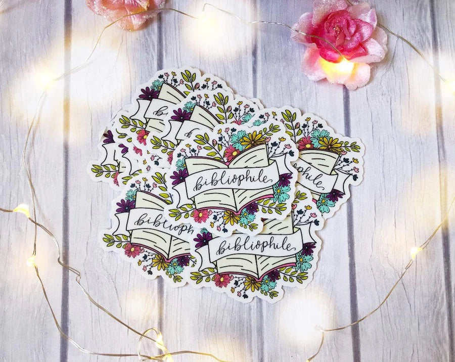 Bibliophile Floral Vinyl Sticker