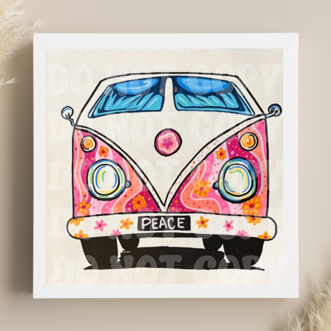 Groovy Peace Van Print - Auttie's Art