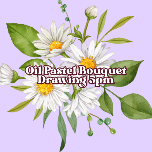 Oil Pastel Bouquet Drawing