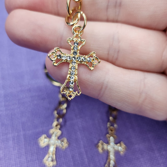 Rosegold Cross Keychain