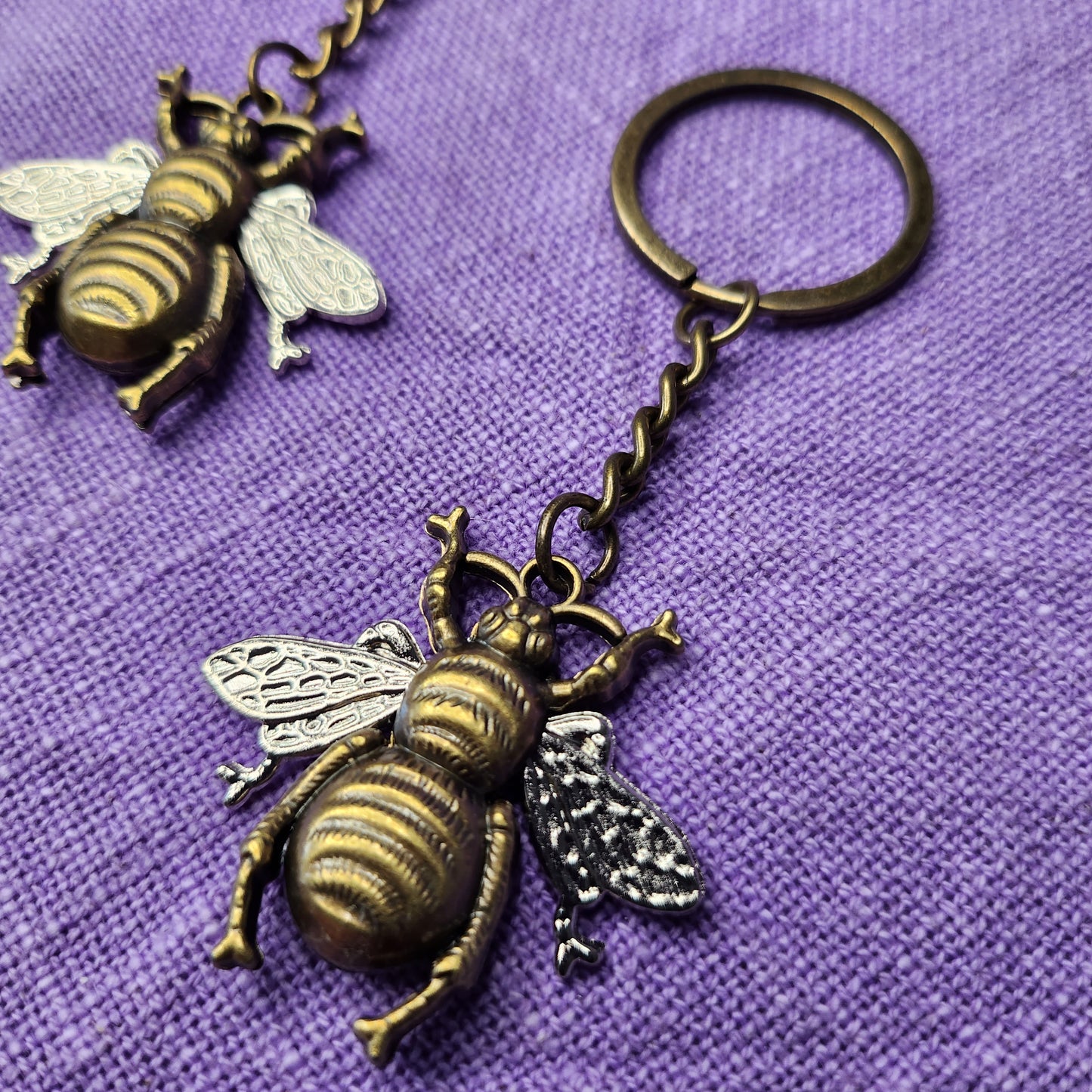 Vintage Style Bee Keychain