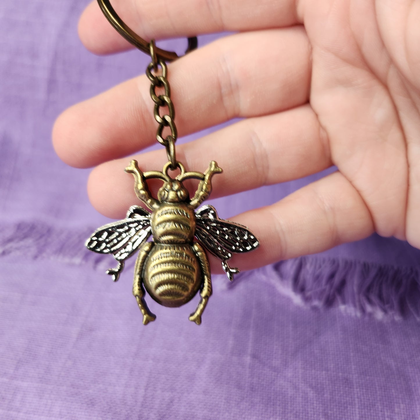 Vintage Style Bee Keychain