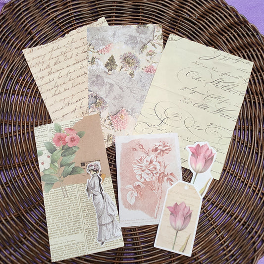 Antique Floral Doll Paper Pack