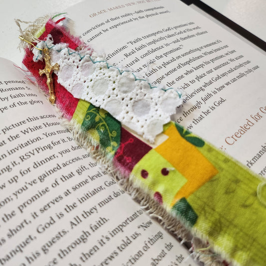 Cross Christmas Fabric Bookmark and Junk Journal Accessory