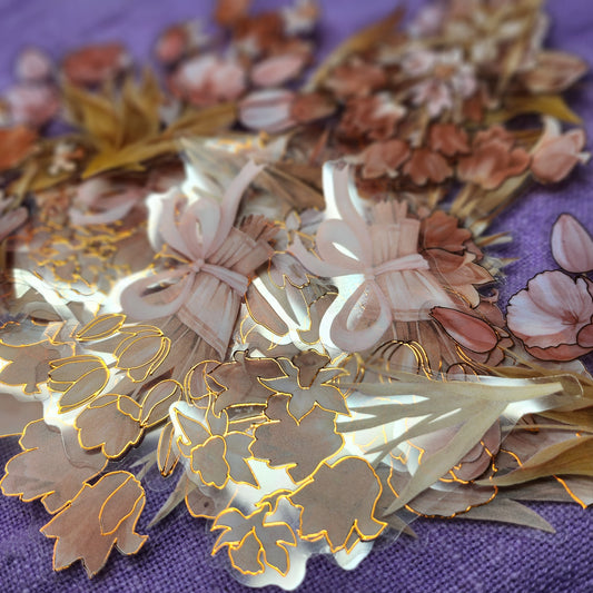 Rosegold Pink Floral Stickers