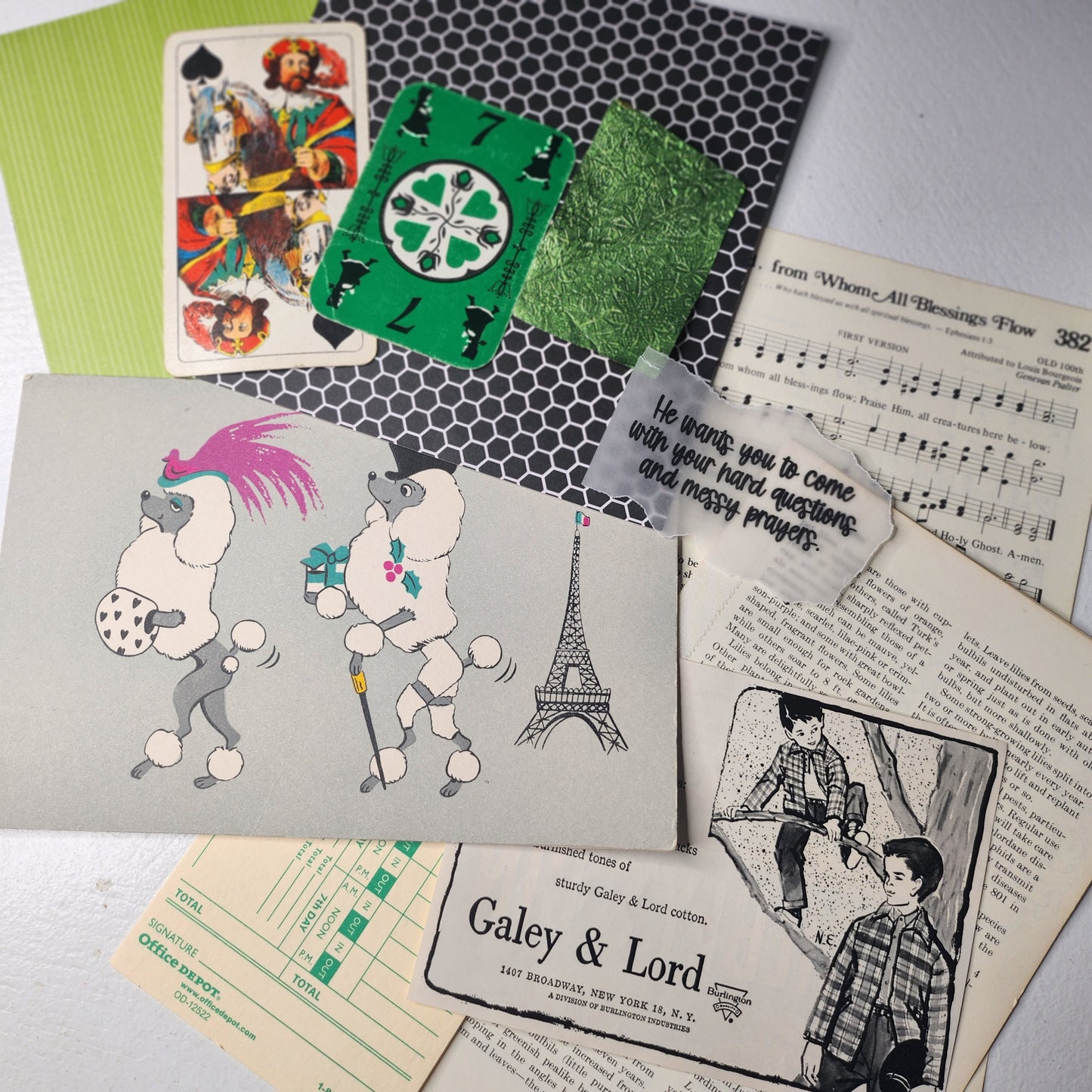 Black Green & Pink Ephemera Pack