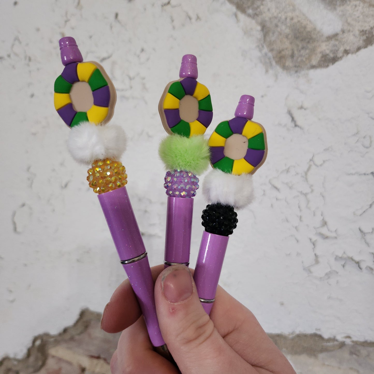 King Cake Beaded Pens