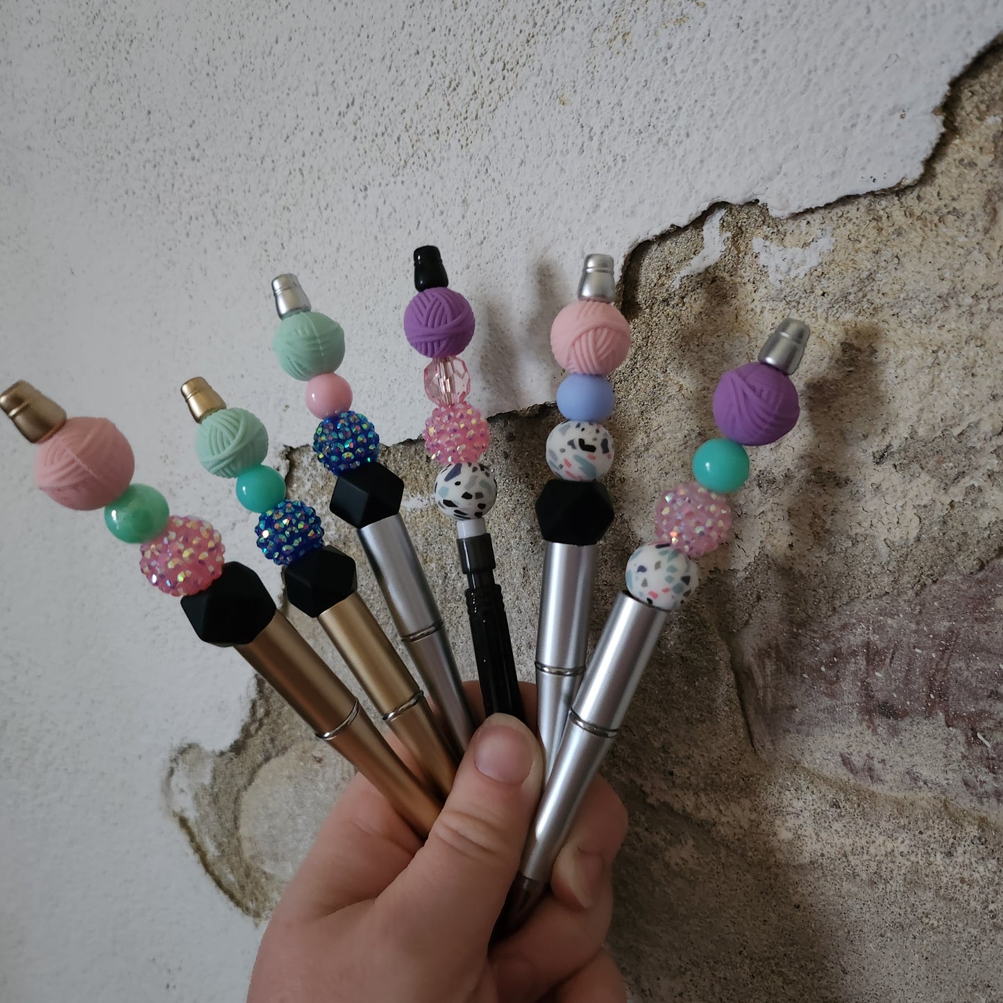 Yarn Ball Beaded Pens