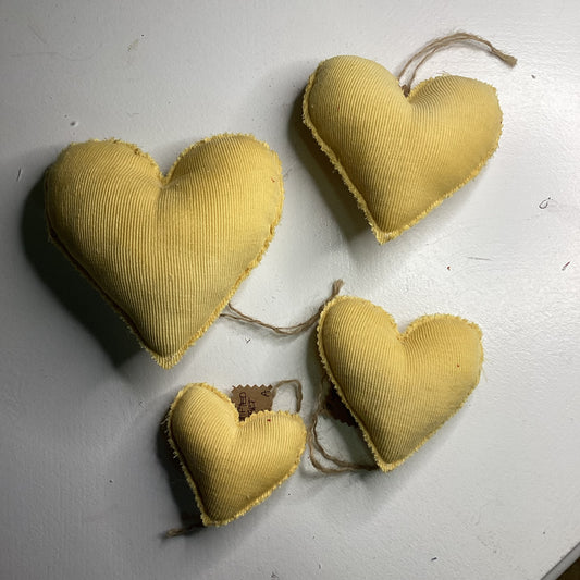 Jennifer Handcrafted Heart Gold Corduroy
