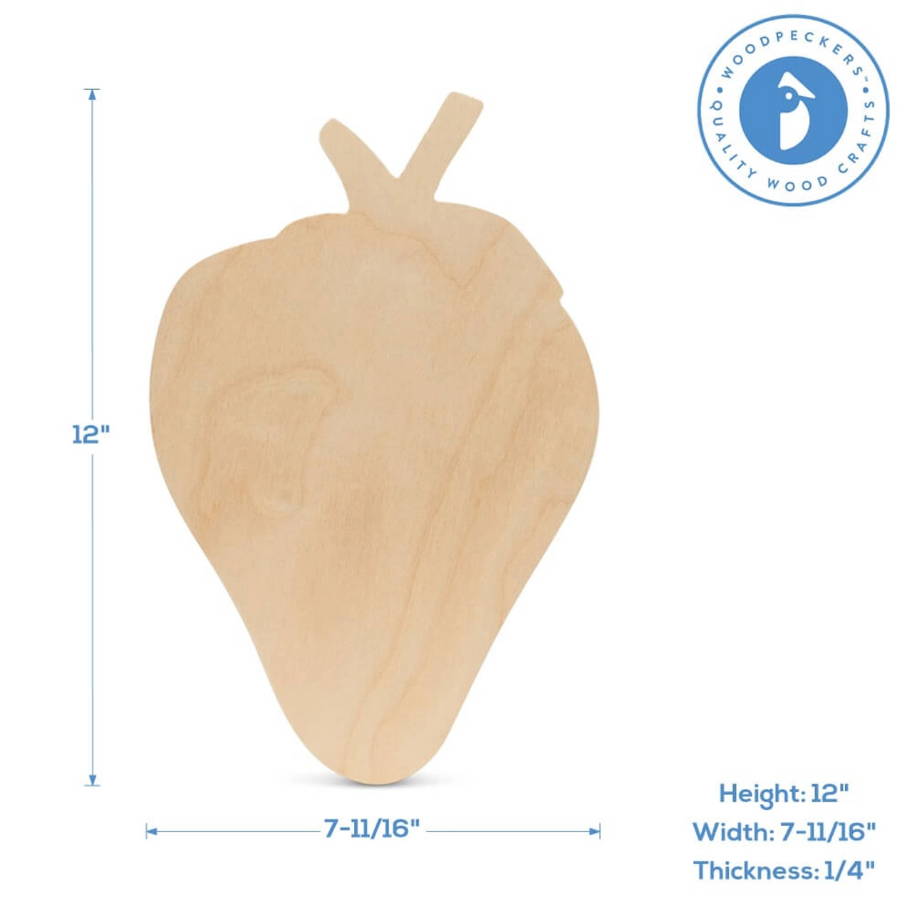 12" Wood Strawberry Cutout