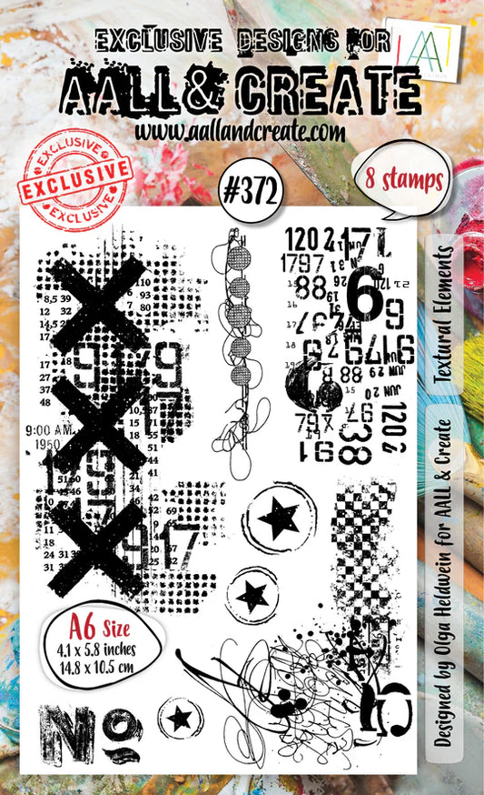 372 - A6 CLEAR STAMP SET - TEXTURAL ELEMENTS