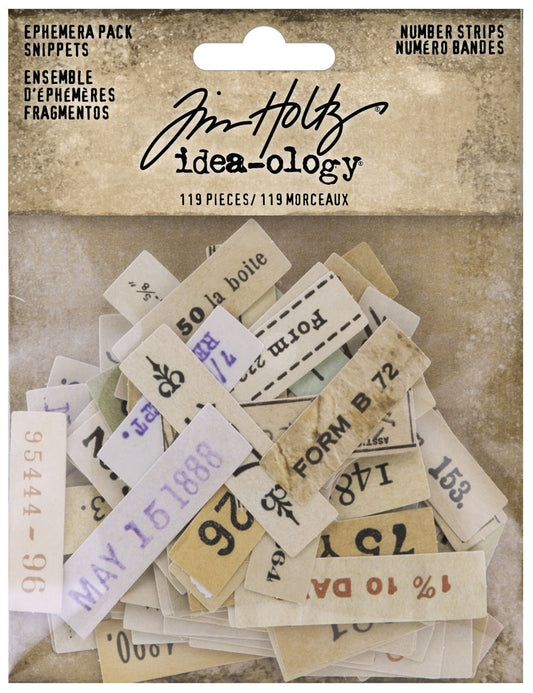 Tim Holtz idea-ology EPHEMERA SNIPPETS NUMBER STRIPS