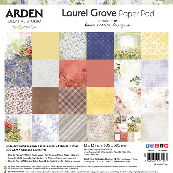 Arden Creative Studio | Laurel Grove | 12x12 Paper Pad