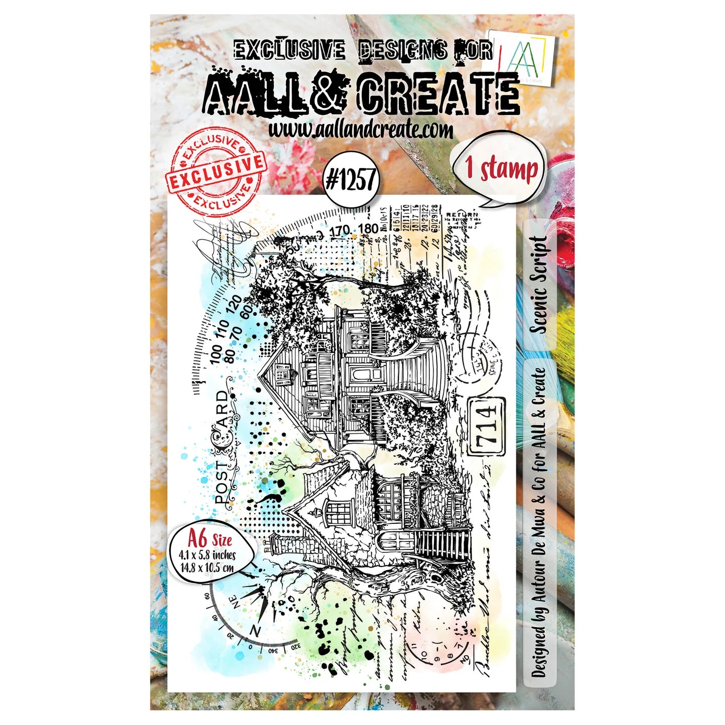 AALL & Create #1257 - Scenic Script - A6 Clear Stamps