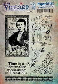 Paper Artsy - Vintage Ink and the Dog - Cling Mounted Rubber Stamp Set - 03