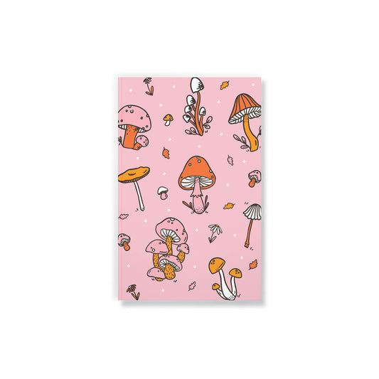 Denik Pink Mushroom Lined Journal