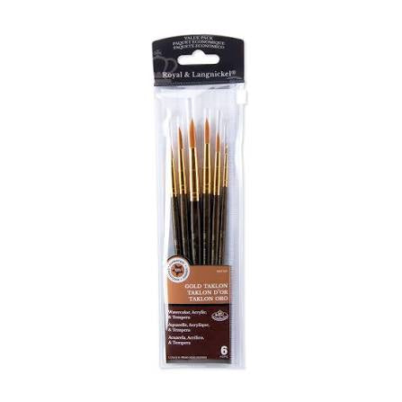 Royal & Langnickel - Gold Taklon Round 6-Piece Brush Set