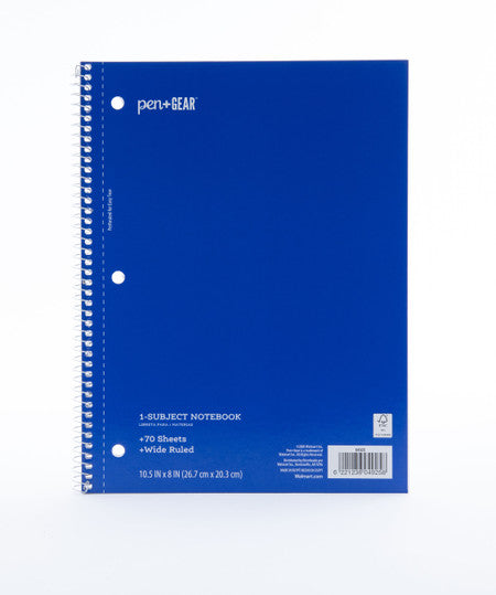 Pen + Gear Spiral Notebook - Blue