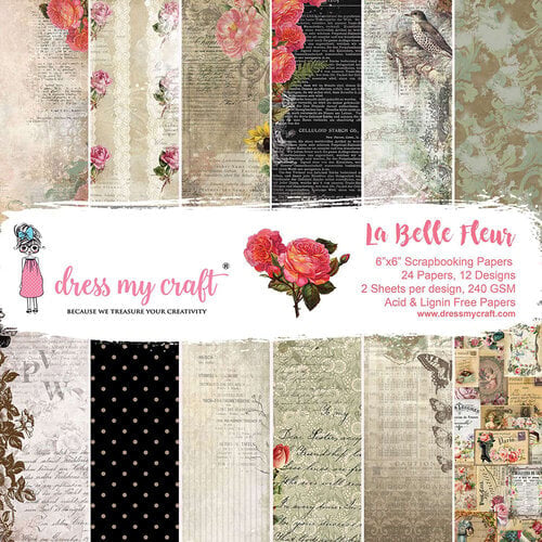 Dress My Craft - 6 x 6 Paper Pack - La Belle Fleur