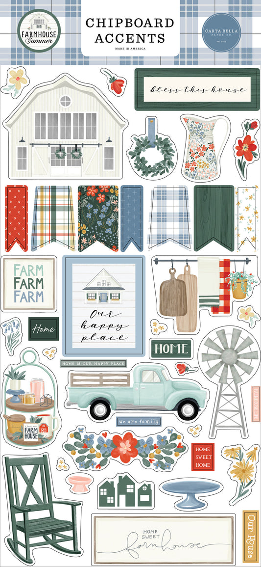 Farmhouse Summer 6x13 Chipboard Accents