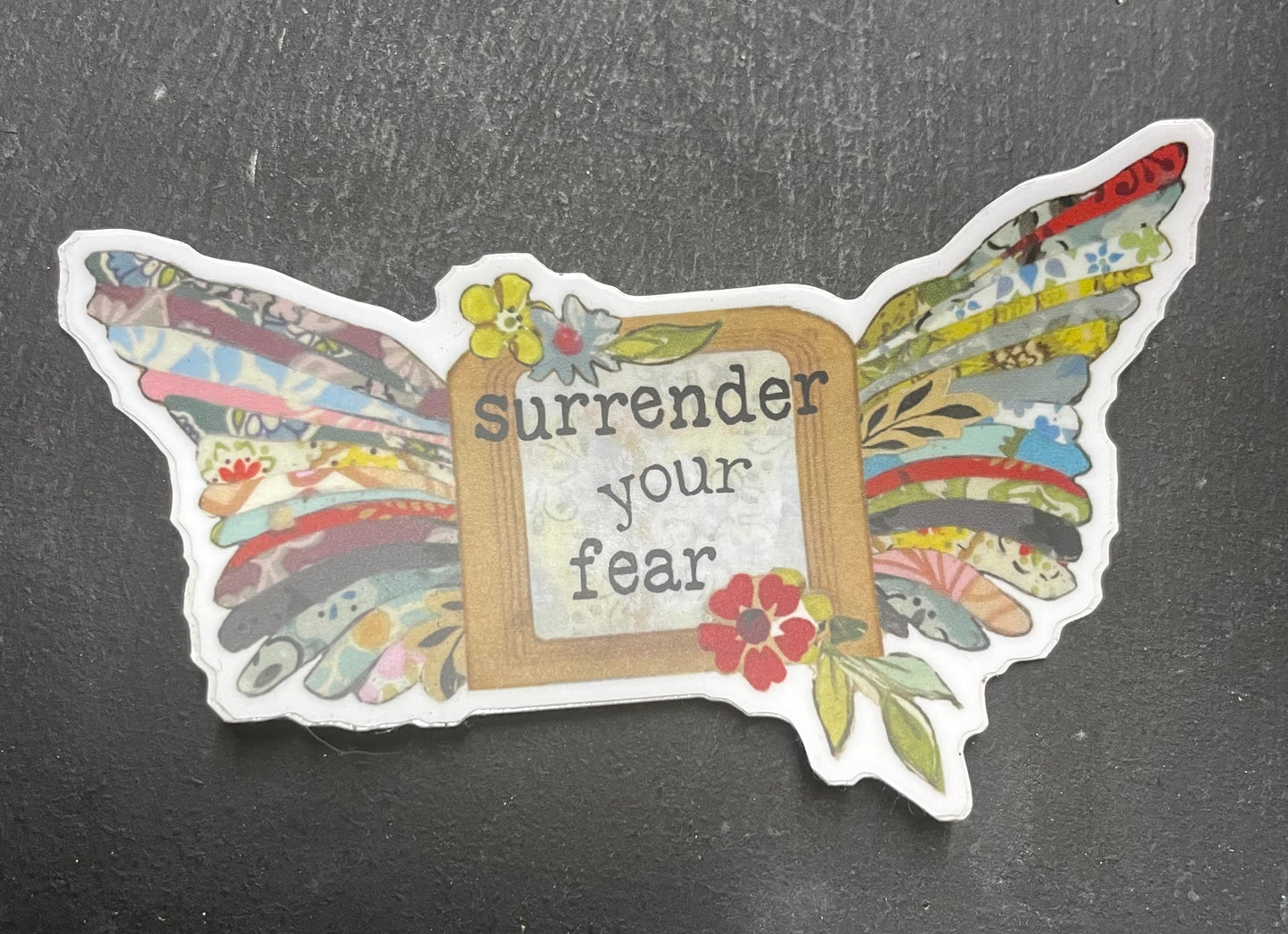 Surrender Your Fear Floral Butterfly Sticker