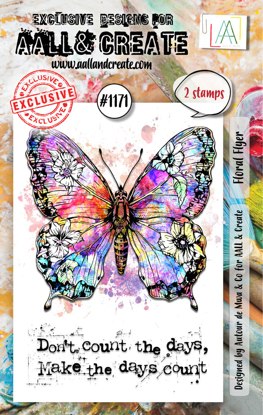 AALL & Create #1171 - Floral Flyer Stamps