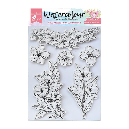 Paintable Watercolor Adhesive Embellishments from Little Birdie
