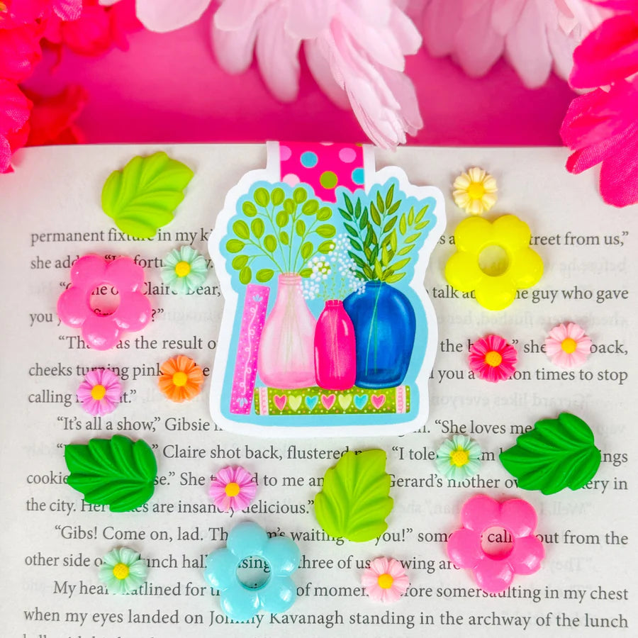 Whimsical Plant Vases Magnetic Bookmark