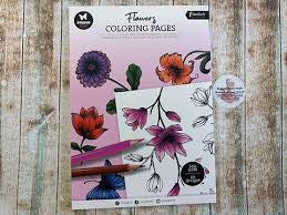 STUDIO LIGHT ESSENTIALS - COLOURING PAGES - FLOWERS - 20 PAGES