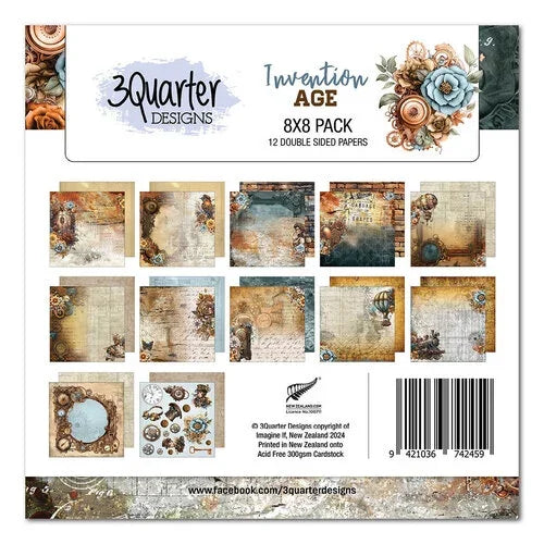 3 Quarter Designs | Invention Age | 8x8 Paper Pack Collection