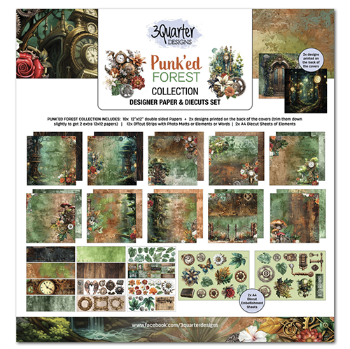 3 Quarter Designs | Punk’ed Forest Collection | 12x12 Designer Paper & Diecuts Set