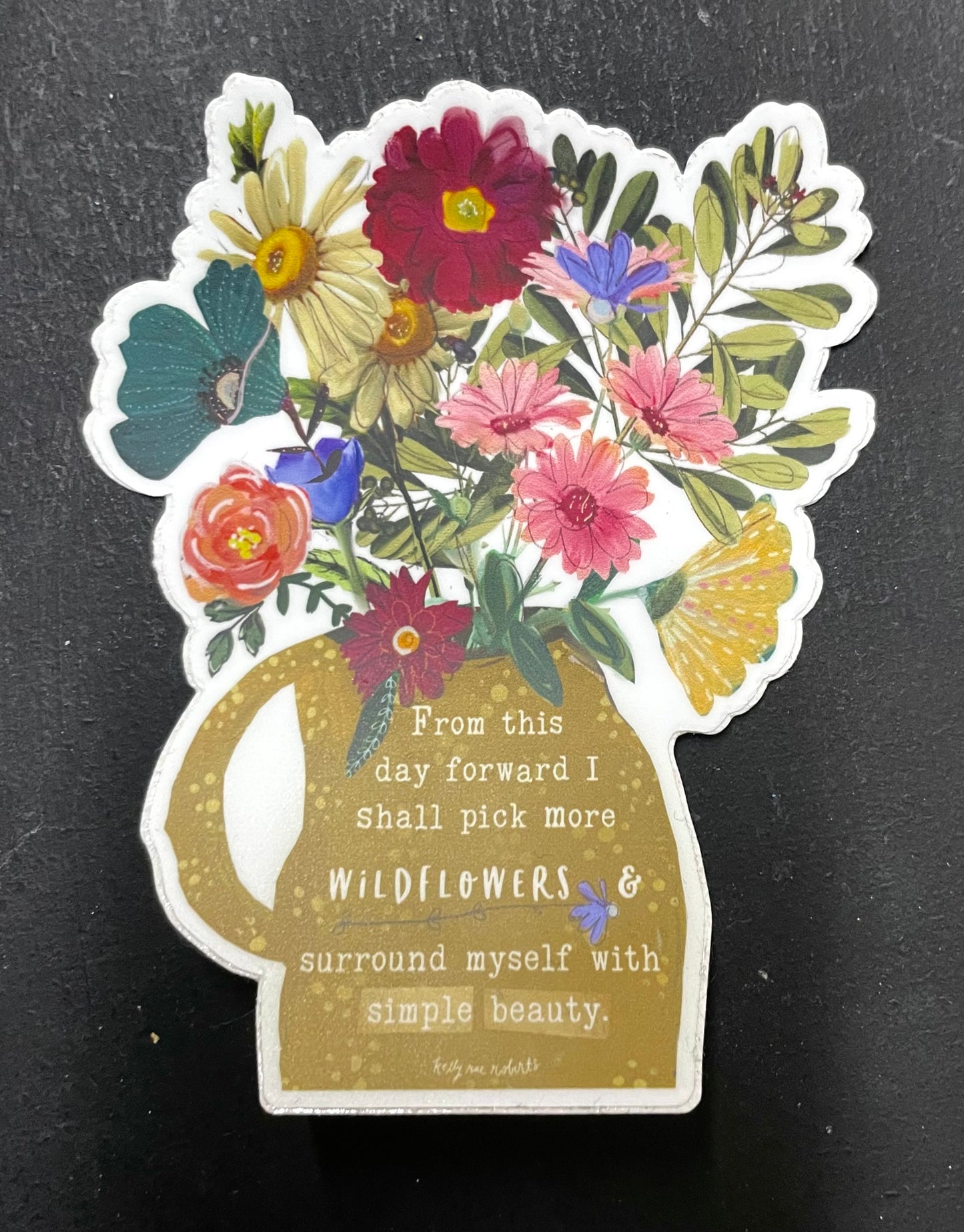 Pick More Wildflowers Vase Sticker