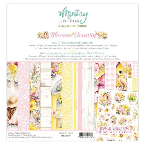 Mintay Papers | Blossom Serenity | 12x12 Scrapbooking Paper Set