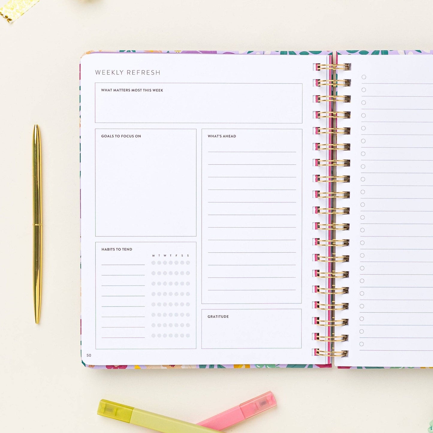 Fresh Start Weekly Goal Planner | Aloe