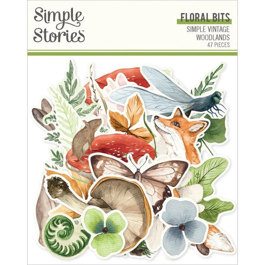 Simple Stories Vintage Woodlands Floral Bits And Pieces 24723