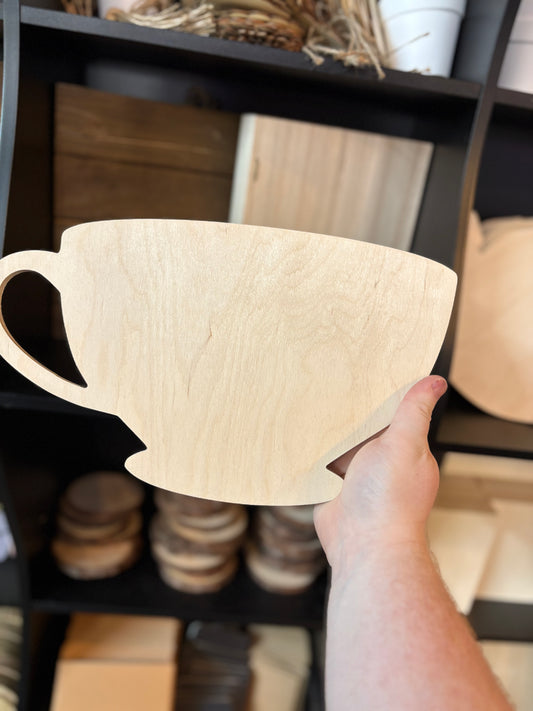 Coffee Cup Wood Hanger