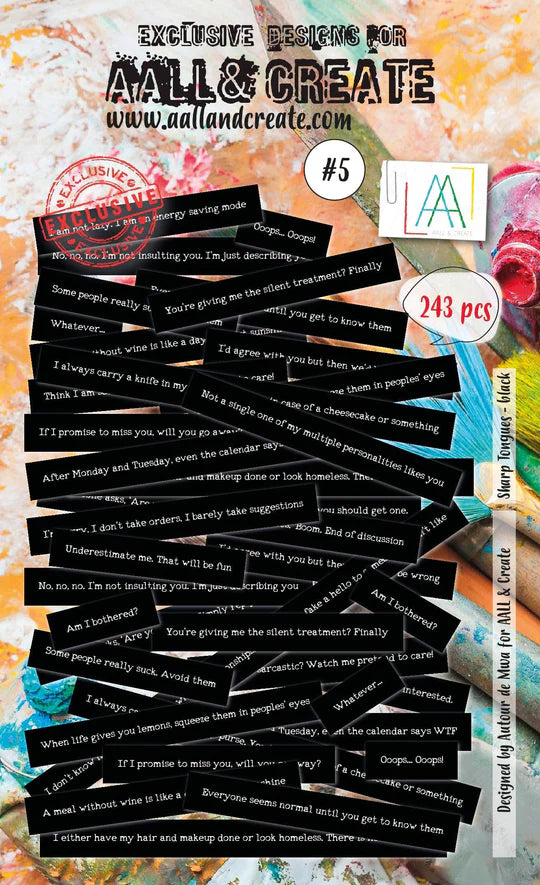 #5 - EPHEMERA DIE-CUTS - SHARP TONGUES BLACK