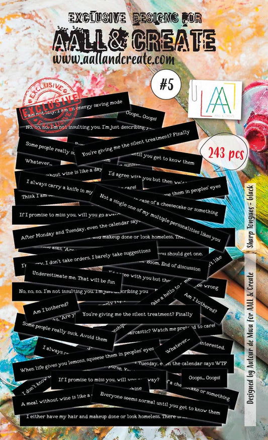 #5 - EPHEMERA DIE-CUTS - SHARP TONGUES BLACK