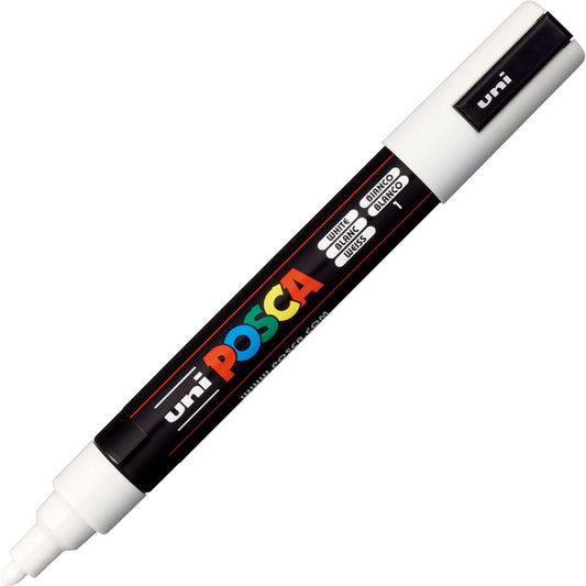 Uni Posca Medium Marker, White (PC-5M.1)