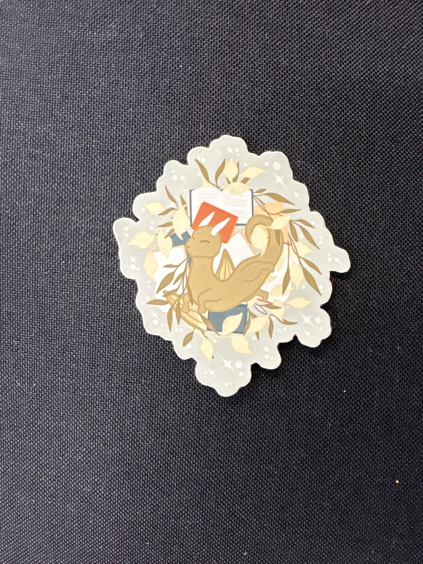 Bookish Dragon Waterproof Vinyl Sticker