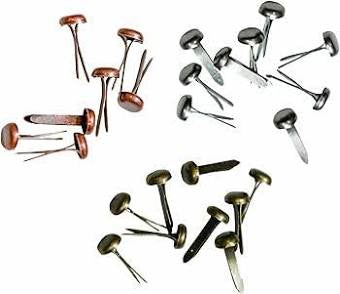 Tim Holtz Idea-ology Metal Long Fasteners, 99 per Pack, 7/16 Inches, Antique Finishes, TH92703