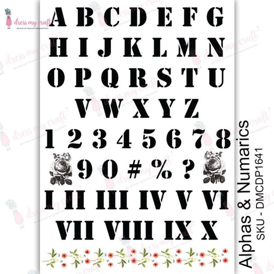 Dress My Craft Transfer Sheet - Alphas & Numerics