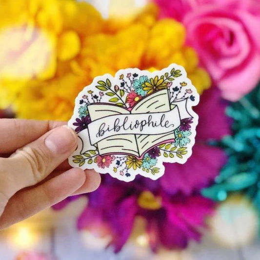 Bibliophile Floral Vinyl Sticker