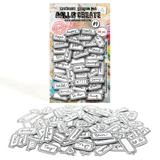 9 - EPHEMERA DIE-CUTS - TINY WORDS WHITE