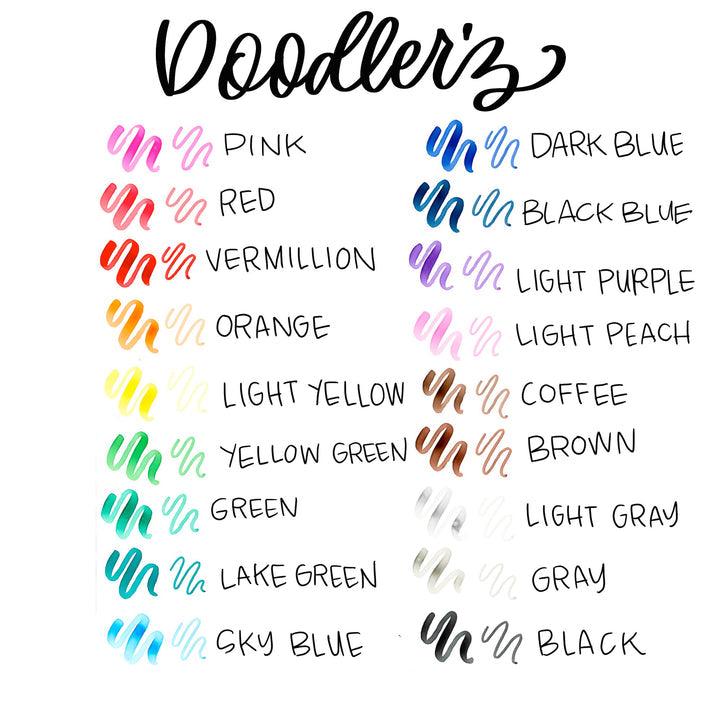 Zebra Doodlerz Dual Brush Pens 18/Pkg