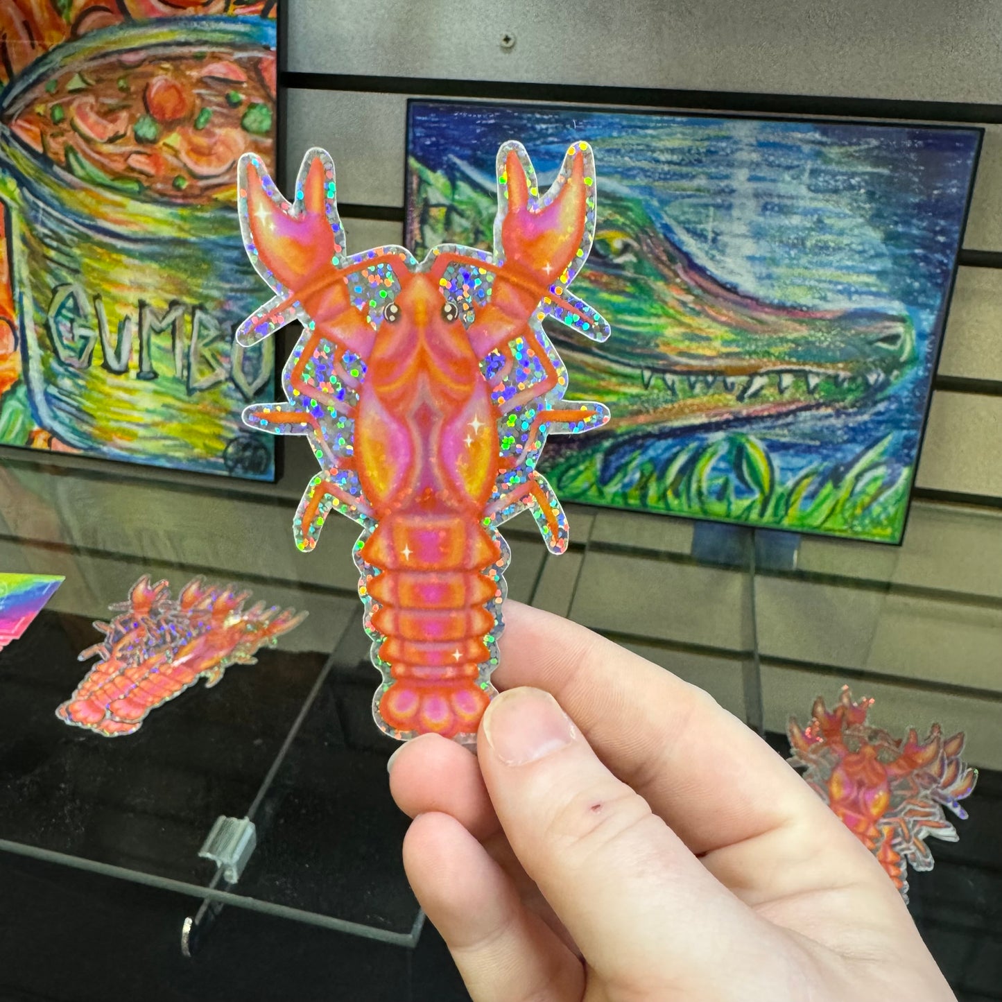 Mixed Media Magic by Hannah • Crawfish Sticker Holographic