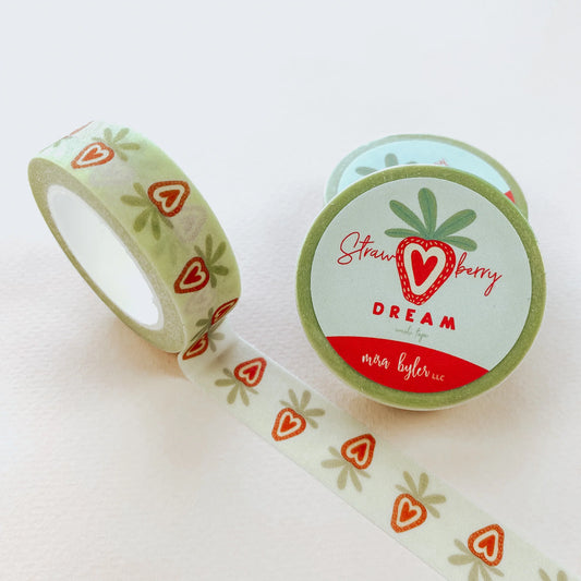 Strawberry Dream Glitter Washi Tape